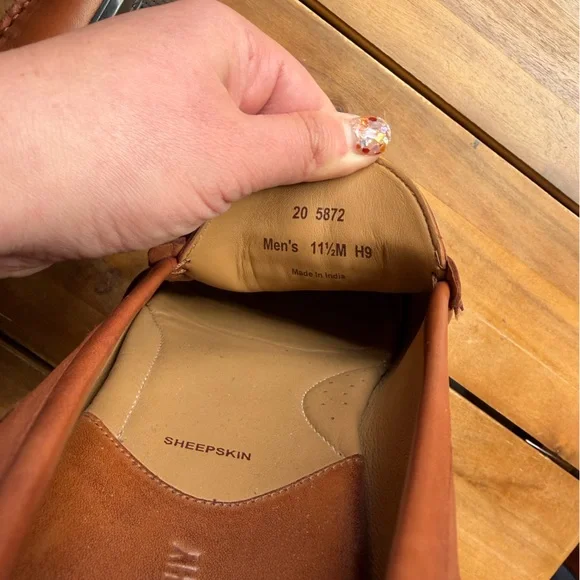 Johnston & Murphy Woven Leather Loafers in Chestnut Brown Men’s Size 11.5 - Picture 8 of 8